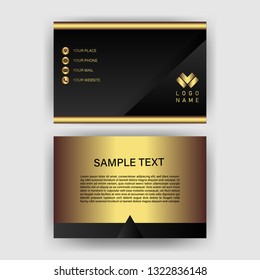 card business template with gold concept modern geometric card black