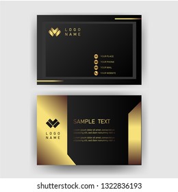 card business template with gold concept modern geometric card black