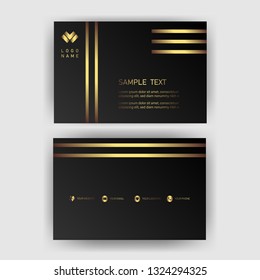 card business template with gold concept modern geometric card black