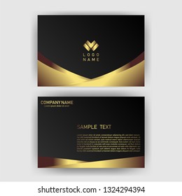 card business template with gold concept modern geometric card black