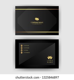 card business template with gold concept modern geometric card black