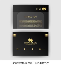 card business template with gold concept modern geometric card black