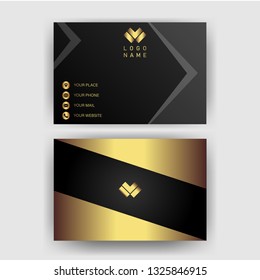 card business template with gold concept modern geometric card black