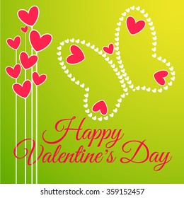 card with butterflies on Valentines Day