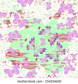 Card with butterfly and flowers