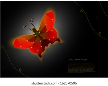 card a butterfly from proving grounds against a dark background