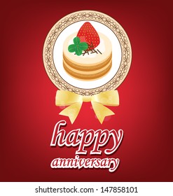 Card. Cake vector illustration