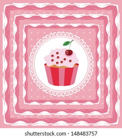 Card. Cake vector illustration