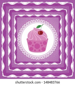 Card. Cake vector illustration