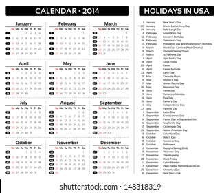 Card Calendar 2014