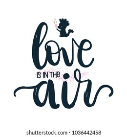 Card with calligraphy lettering happy valentines day. Vector illustration.