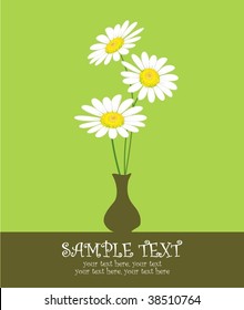 card with camomiles in a vase
