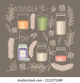 card of candle icons bundle
