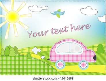 card with car for girl