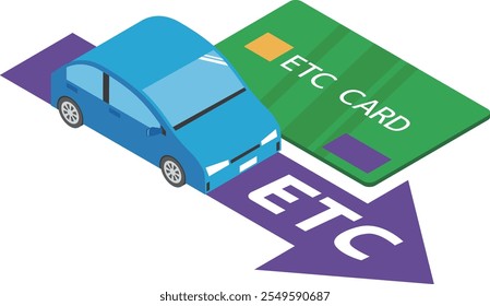 ETC card and car illustration