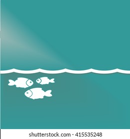 Card carp fishing. Vector flat illustration of fish. Fishing trip. 