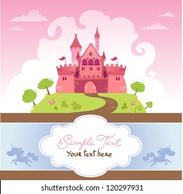 Card With Cartoon Castle