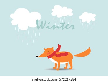 card with cartoon fox