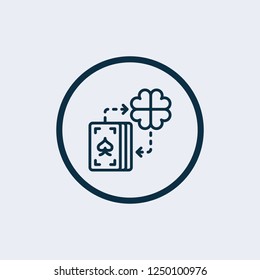 Card and casino, poker game, dice and ace. Vector illustration