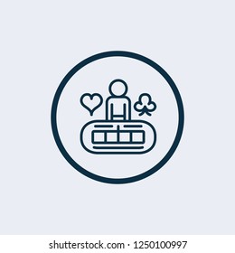 Card and casino, poker game, dice and ace. Vector illustration