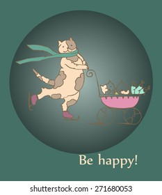 card with cats