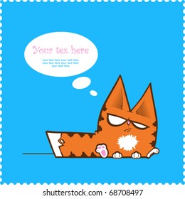 Card with cat.Vector.