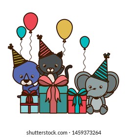 card of celebration with animals