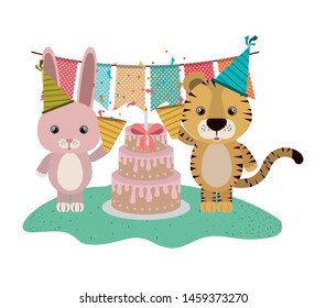 card of celebration with animals