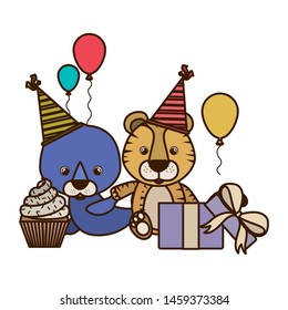 card of celebration with animals