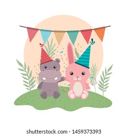 card of celebration with animals