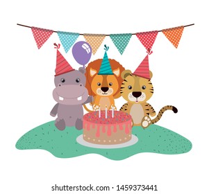 card of celebration with animals