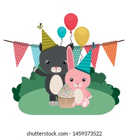card of celebration with animals