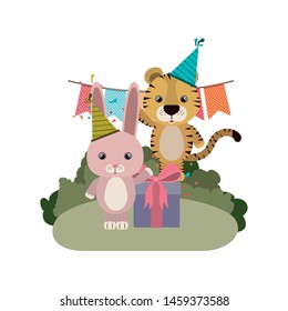 card of celebration with animals