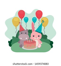 card of celebration with animals