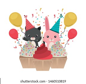 card of celebration with animals