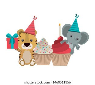 card of celebration with animals