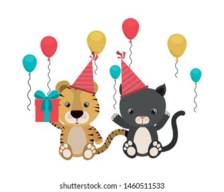 card of celebration with animals