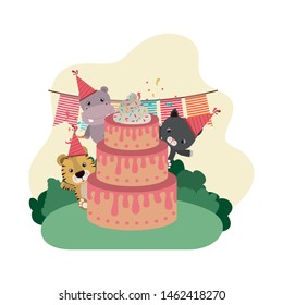 card of celebration with animals