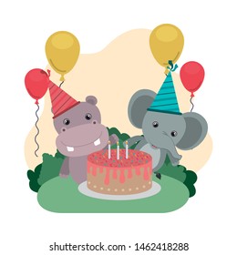 card of celebration with animals