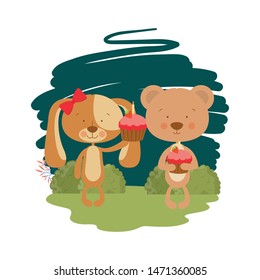 card of celebration with animals