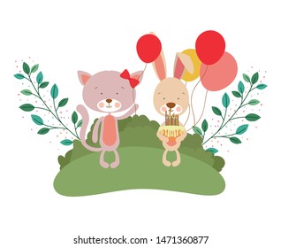 card of celebration with animals