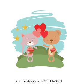 card of celebration with animals