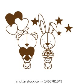card of celebration with animals on white background