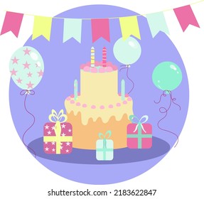 Card with celebration. Vector art