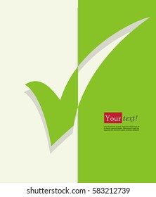 Card with check mark, vector with depth