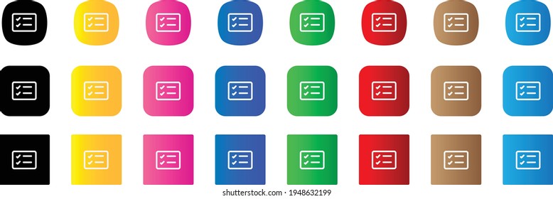 card checklist icon . web icon set . icons collection. Simple vector illustration.