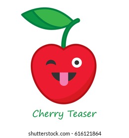 Card Cherry Emotions. Vector illustration.