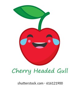 Card Cherry Emotions. Vector illustration.