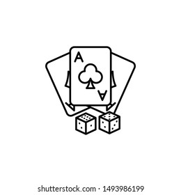 Card, chips, casino icon. Element of casino icon