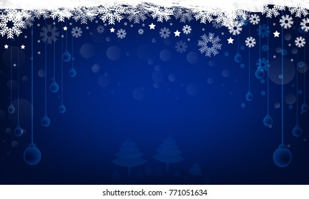 card Christmas background, blue background Happy New Year